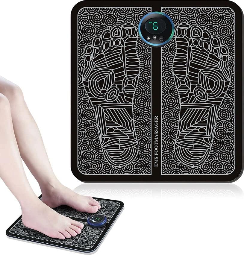 Ems Foot Massager Pain Relief,Electric EMS Massage Machine Mat,Rechargeable Portable Folding Automatic with 8 Mode/19 Intensity for Legs,Body,Hand Device for Men and Women Ems Foot Massager Pain Relief,Electric EMS Massage Machine Mat,Rechargeable Portable Folding Automatic with 8 Mode/19 Intensity for Legs,Body,Hand Device for Men and Women
